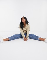 Thumbnail for your product : Noisy May Petite half zip sweat top in stone