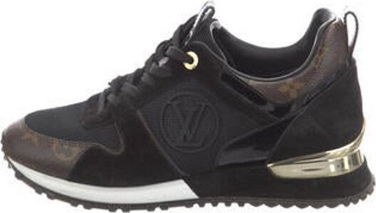Louis Vuitton Black Leather and Mesh Run Away Sneakers Size 39 - ShopStyle