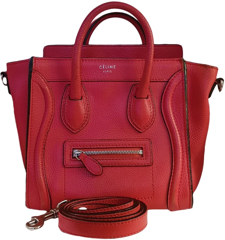 celine nano luggage red