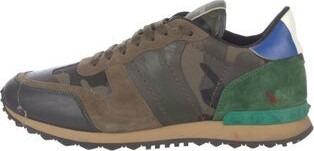 Valentino Rockstud Accents Leather Athletic Sneakers