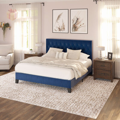 Mercer41 Luxurious Upholstered Bed for Ultimate Comfort and Relaxation Soft Fabric and Sturdy Frame