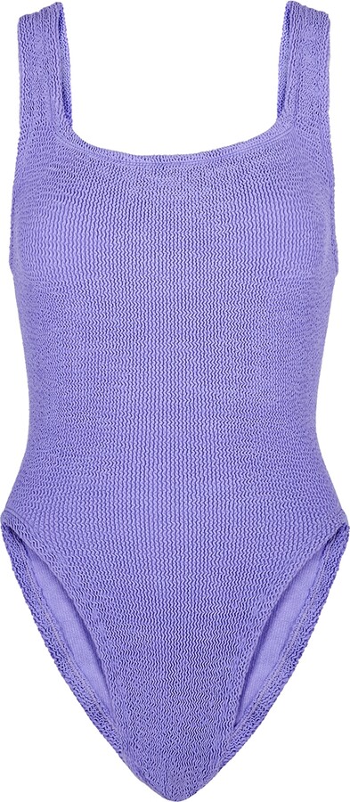 Hunza G Lilac Seersucker Swimsuit - ShopStyle
