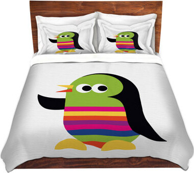 DiaNoche Designs Rainbow The Penguin Duvet Cover Set