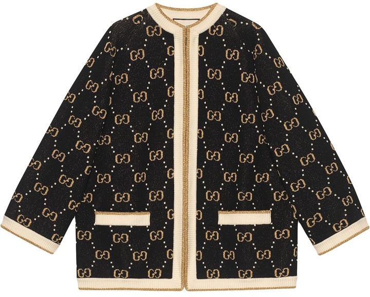 Gucci GG Supreme intarsia knit jacket - ShopStyle