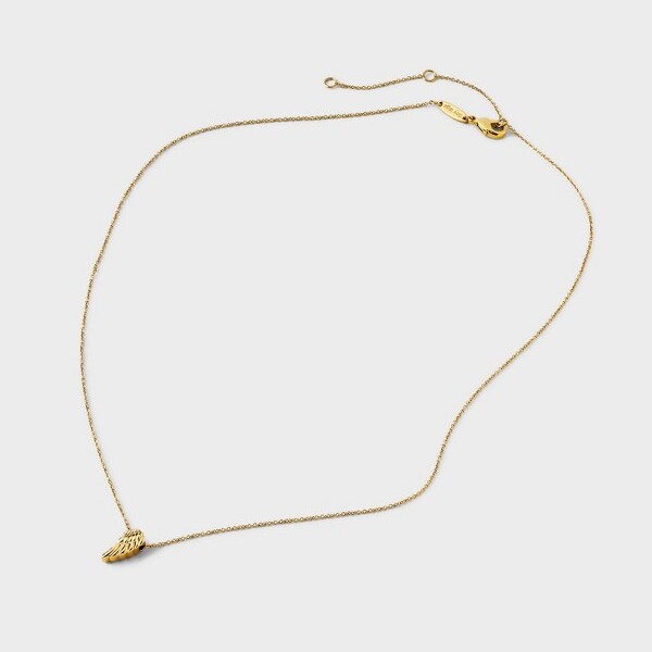 TinyTags14KGoldIonPlatedAngelWingChainNecklace-Gold