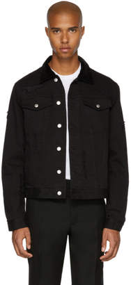 Alexander McQueen Black Shredded Denim Jacket