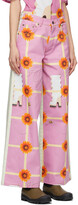 Thumbnail for your product : Loewe Pink Anthea Hamilton Edition Denim Floral Jeans