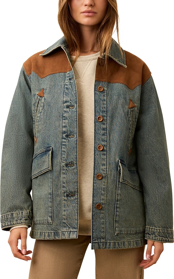 Faherty Ridge Back Denim Suede Jacket
