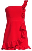 Thumbnail for your product : LIKELY Vivianna Asymmetric Ruffle Romper