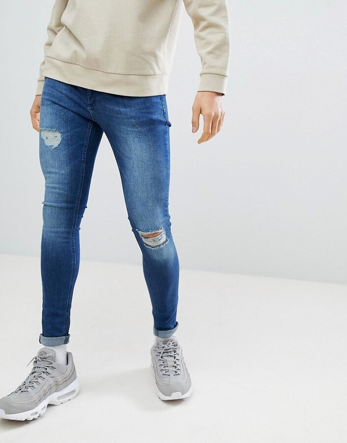 Criminal Damage Super Skinny Jeans In Dark Blue - ShopStyle