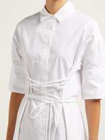 Thumbnail for your product : story. White Elizabeth X Twill Corset-style Cotton Shirtdress - Womens - White