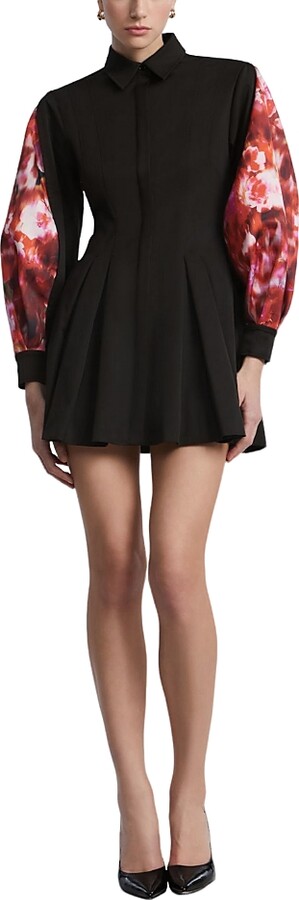 BCBGMAXAZRIA Taffeta Twill Printed Dress