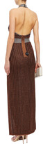 Thumbnail for your product : Herve Leger Metallic Crochet-knit Gown