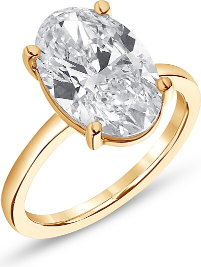 Bloomingdale's Fine Collection Certified Lab Grown Oval Diamond Engagement Ring in 18K Yellow Gold, 6.0 tcw