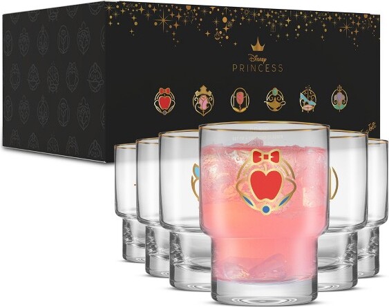 JoyJolt DisneyPrincessIconicShortDrinkingGlasses-10oz-Setof6