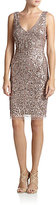 Thumbnail for your product : Aidan Mattox Sequined V-Neck Cocktail Dress