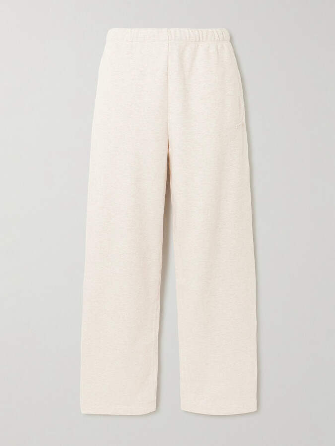 SKIMS - Classic Cotton-blend Jersey Straight-leg Pants - Oatmeal Heather