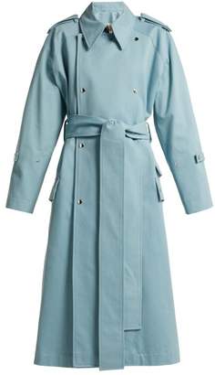 Acne Studios Double Breasted Cotton Trench Coat - Womens - Blue