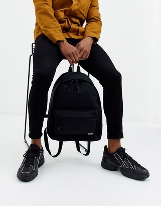 Lacoste croc logo backpack in black