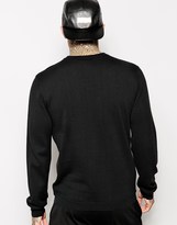 Thumbnail for your product : ASOS Sweater with Faux Leather Look Front
