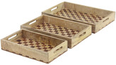 Thumbnail for your product : Uma Enterprises Set Of Three Traditional Wooden Trays