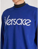 Thumbnail for your product : Versace Logo-embroidered cotton-jersey sweatshirt