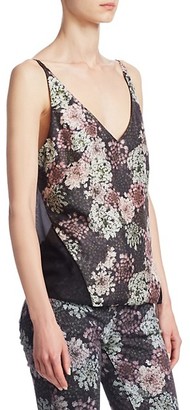 J Brand Lucy Floral-Print SIlk Camisole