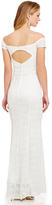 Thumbnail for your product : Xtraordinary Cap Sleeve Chevron Lace Gown