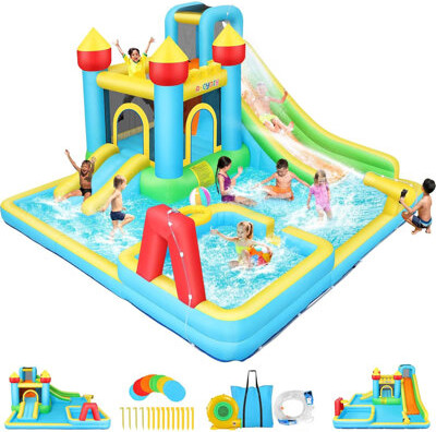 Homdox 12.9' X 12.5' Inflatable Bounce House, Water Slide Bounce Castle With Blower,