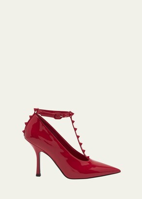Nude Studded Copy Leather Pumps 2cm Platform Women Shoes Red