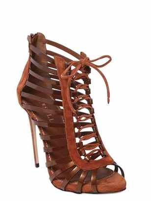 Le Silla 110mm Suede & Metallic Leather Sandals