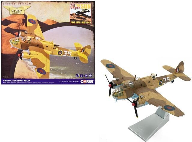 Corgi Bristol Beaufort MkIa Bomber Aircraft 'Middle East Check & Conversion Unit' British Royal Air Force 1/72 Diecast Model