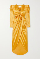 Thumbnail for your product : Johanna Ortiz + Net Sustain Carnaval Dancer Tie-front Silk-blend Satin Dress