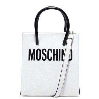 black and white moschino bag