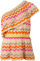 M Missoni - blouse asymétrique à motif zig-zag - women - coton/Polyamide/fibre métallique - 40