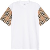 Thumbnail for your product : Burberry Carrick Check Sleeve Oversize Cotton T-Shirt