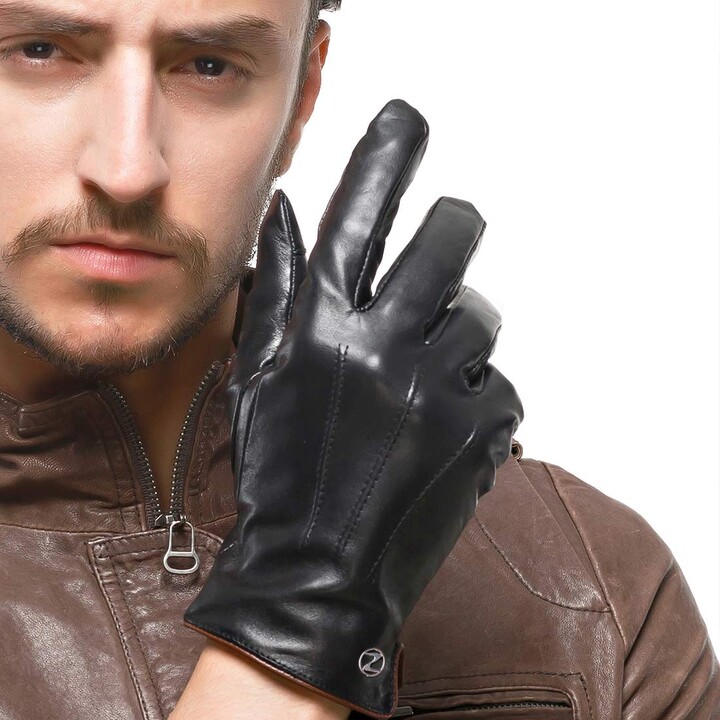 Nappaglo Men's Genuine Touchscreen Nappa Leather Gloves Driving Winter ...