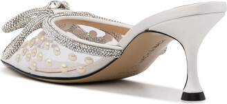 MACH & MACH Bow detail embellished mules