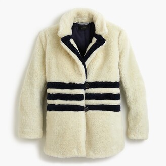 J.Crew The Teddy coat in striped plush fleece