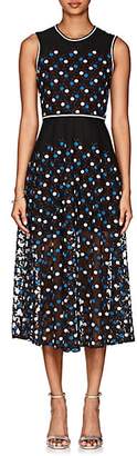 Cynthia Rowley WOMEN'S FLORAL-EMBROIDERED MESH MIDI-DRESS SIZE 10