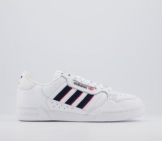 adidas Continental 80s Stripe Trainers White White Scarlet Navy Stripes -  ShopStyle