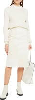 Thumbnail for your product : Alexander McQueen Frayed Paneled Denim Skirt