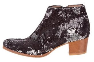 Sigerson Morrison Sequined Round-Toe Ankle Boots