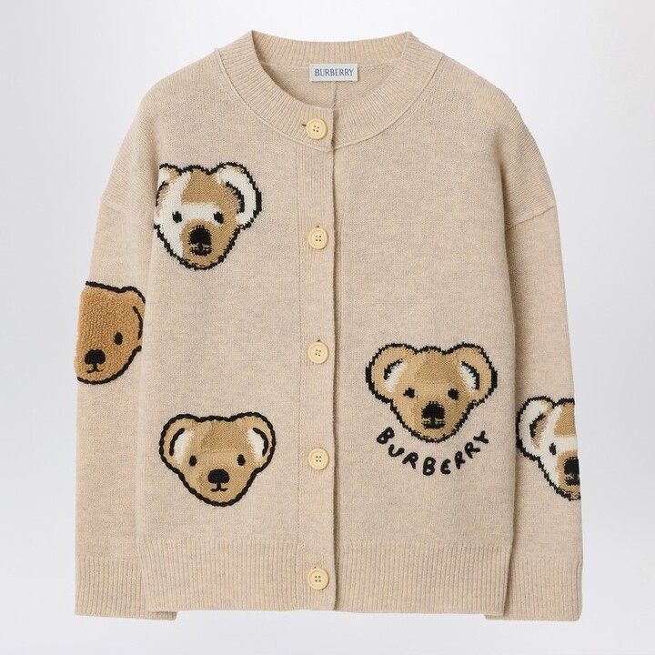 Burberry Beige cardigan in wool with Thomas bear and friends
