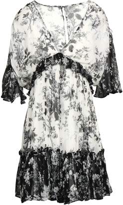 Lover Ruffled Printed Silk-georgette Mini Dress
