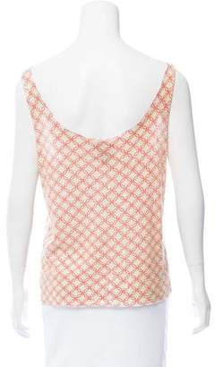 Tory Burch Printed Sequin Top