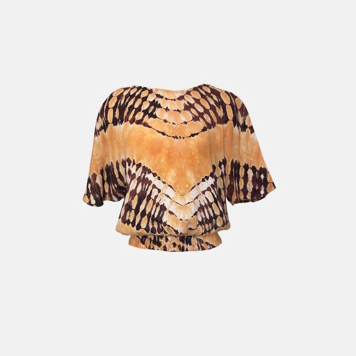 LUSANA Demi Hand Painted Tie Dye Top In Oasis