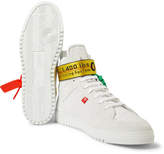 Thumbnail for your product : Off-White Grosgrain and Suede-Trimmed Leather High-Top Sneakers