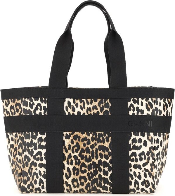 Ganni Leopard Print Tote Bag - ShopStyle