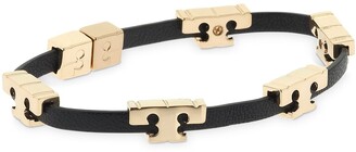 Tory Burch Serif-t Single Wrap Leather Bracelet
